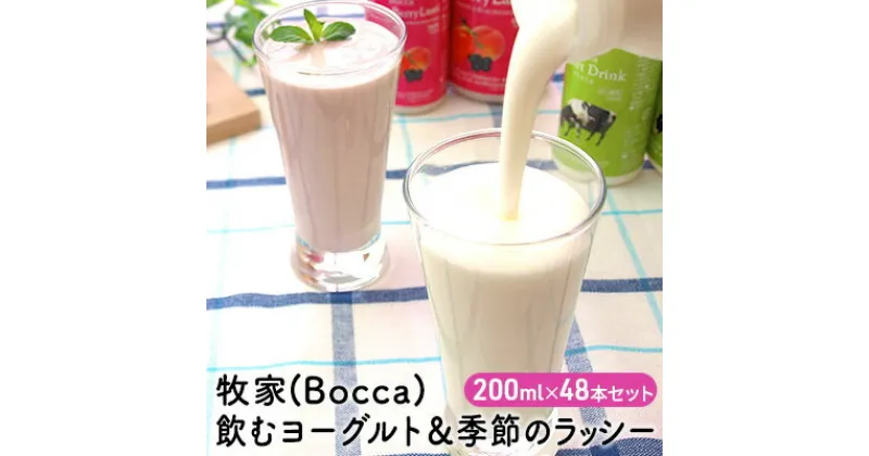 【ふるさと納税】牧家(Bocca) 飲むヨーグルト＆季節のラッシー200ml×48本セット　飲料・スイーツ・ラッシー・マンゴーラッシー・バナナラッシー・みかんラッシー・フルーツ飲料