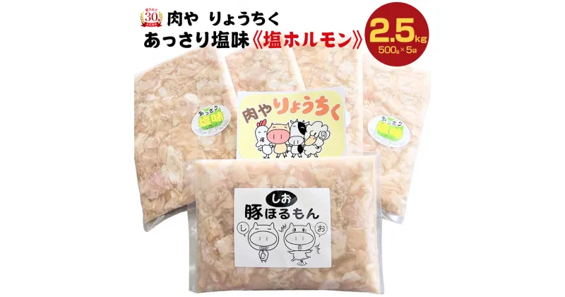 【ふるさと納税】塩ホルモン 500g×5袋 合計2.5kg ホルモン 肉 焼肉 鉄板焼き バーベキュー BBQ 豚肉 おかず 惣菜 味付け不要 塩ダレ 冷凍 送料無料 北海道 北広島市加工