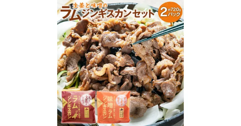 【ふるさと納税】生姜と味噌の ラム ジンギスカン セット 計2パック 約370g×1パック 約350g×1パック 合計720g ラム肉 生姜味 味噌味 食べ比べ 2種 焼き肉 北海道 北広島市加工 送料無料