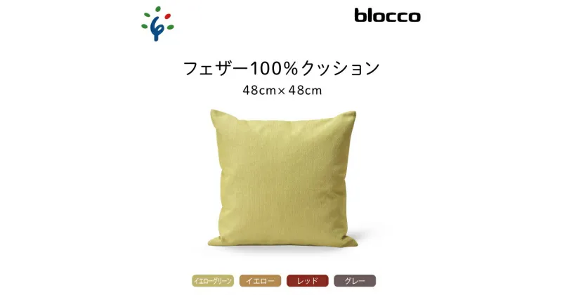 【ふるさと納税】家具 インテリア 雑貨blocco フェザー100％ クッション（48×48cm）北海道 石狩市 いしかり おしゃれ かわいい 北欧 シンプル 無地 柄なし 羽毛 青山 高級 家具 インテリアグッズ クッション ぶろっこ ブロッコ