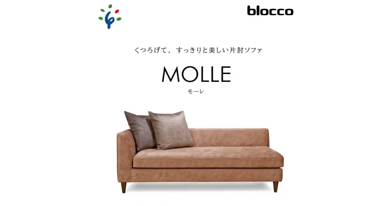 【ふるさと納税】家具 ソファ ファミリーblocco MOLLE（モーレ）3人掛けソファ [片肘/55角クッション×2個付き/ペット対応生地]北海道 石狩市 いしかり おしゃれ 青山 高級 家具 二人掛け 三人掛けシンプル ナチュラル モダン 人気 10年保証 ぶろっこ ブロッコ