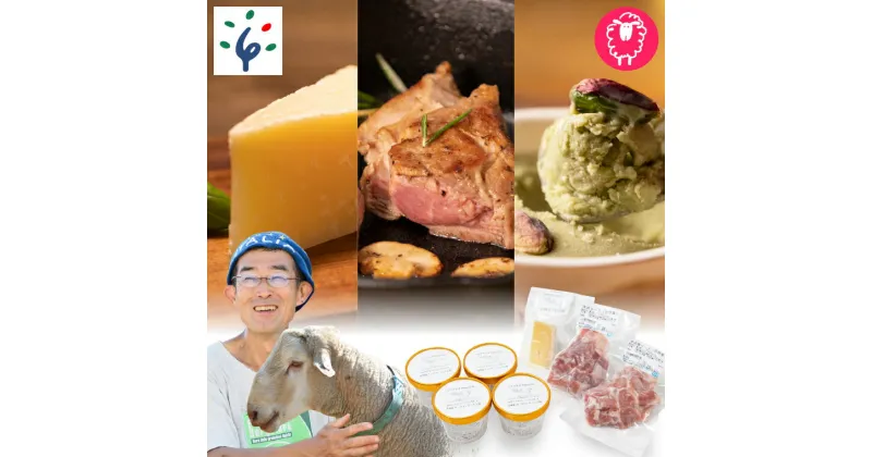 【ふるさと納税】チーズ スイーツ ラム肉石狩ひつじ牧場 ピスタチオと羊乳フロマージュブランのジェラート95ml×4個・羊肉200g・羊乳チーズ50g石狩市 いしかり 北海道 北海道産 ヨーグルト 乳製品 洋菓子 アイス ジェラートアイス（のし対応可）