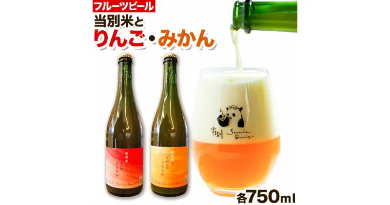 【ふるさと納税】当別米とみかん＆当別米とりんご 発泡酒2本セット 葡萄酒倉庫