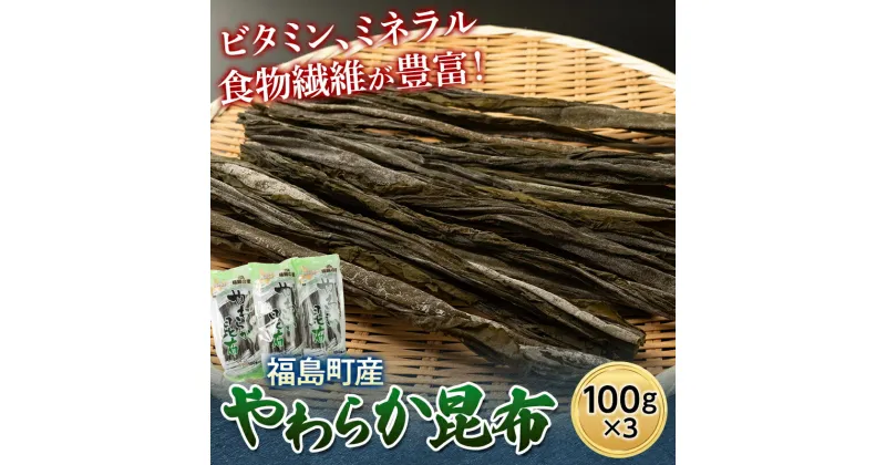 【ふるさと納税】北海道福島町産 やわらか 昆布 100g 3パック FKL005