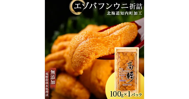 【ふるさと納税】うに ☆知内町加工☆厳選エゾバフンウニ折詰100g【マルタカ高橋商店】知内町 ふるさと納税 北海道ふるさと納税 ウニ 北海道 エゾバフンウニ ばふんうに 折り詰め 折詰 生うに うに 雲丹