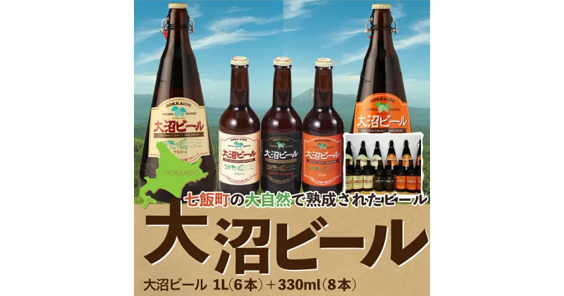 【ふるさと納税】【金賞受賞】大沼ビール詰合せ1L （ケルシュ3本・アルト3本）+330ml（ケルシュ3本・アルト3本・IPA2本） 大沼ビール アルカリイオン水 ビール 麦酒 お酒 麦芽 ホップ ギフト セット アルコール NAH008