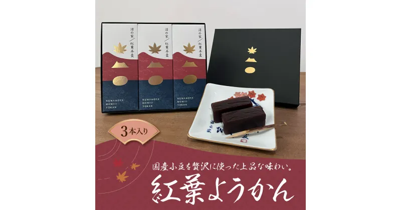 【ふるさと納税】紅葉ようかん3本入り おやつにお茶請けに 大沼で有名「沼の家」 羊羹 羊かん 和菓子 お茶 ティータイム おやつ 沼の家 手土産 贈答 送料無料 NAAE002