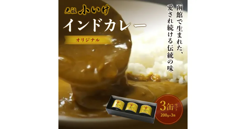 【ふるさと納税】元祖小いけインドカレー オリジナル3缶セット カレー 缶詰 保存 非常食 こいけ NAAN002