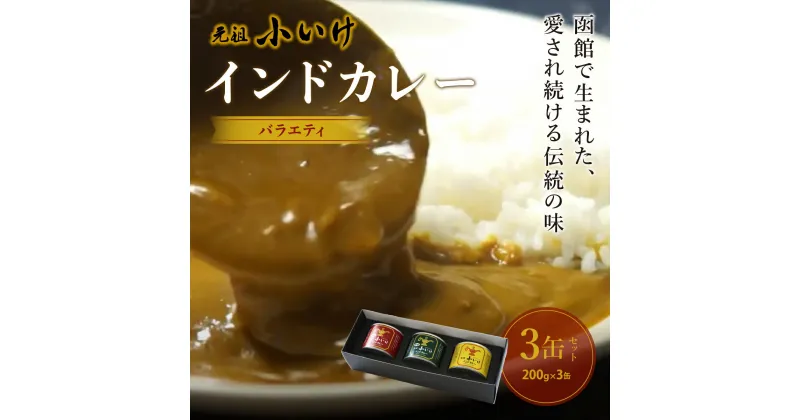 【ふるさと納税】元祖小いけインドカレー バラエティ3缶セット カレー 缶詰 保存 非常食 こいけ ふるさと納税 人気 おすすめ ランキング インドカレー 元祖小いけ 辛さが特徴 バラエティ 北海道 七飯町 送料無料 NAAN005