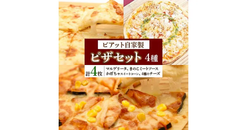 【ふるさと納税】【北海道】自家製ピザ4種(マルゲリータ、4種のチーズ、かぼちゃスイートコーン、きのこミートソース)_ ピザ ピッツァ セット 詰合せ 食べ比べ グルメ 贈答 ギフト プレゼント ディナー パーティー 簡単調理 産直 国産 【配送不可地域：離島】【1135101】