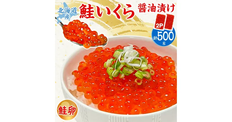 【ふるさと納税】北海道産 鮭いくら醤油漬 500g(250g×2パック)_ いくら イクラ 鮭いくら 鮭イクラ 鮭 サケ しゃけ いくら醤油漬け 醤油漬 小分け 海鮮 魚介 北海道 八雲町 ふるさと 人気 【配送不可地域：離島】【1515106】