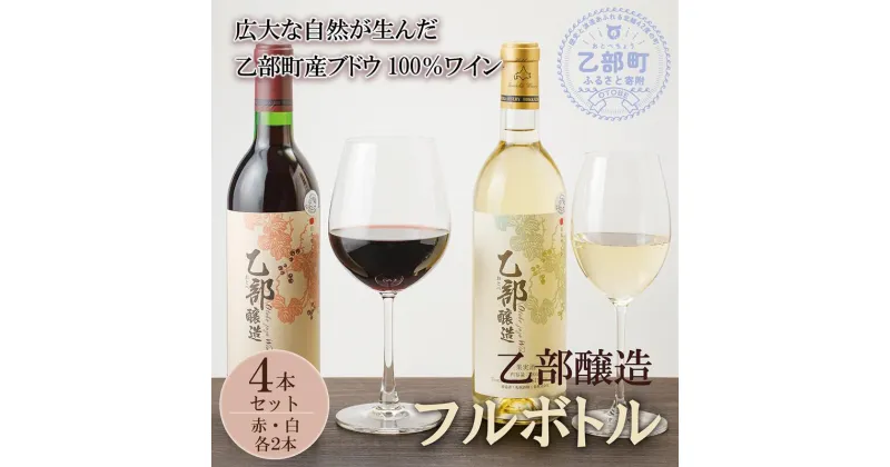 【ふるさと納税】 ＜乙部醸造ワイン　赤・白4本セット＞北海道産　各720ml×各2本 富岡ワイナリー 赤ワイン 白ワイン フルボトル 北海道 GI Hokkaido 認定ワイン 乙部町 メルロー ヤマソービニヨン セイベル ザラジェンジェ シャルドネ 乙部町産ブドウ