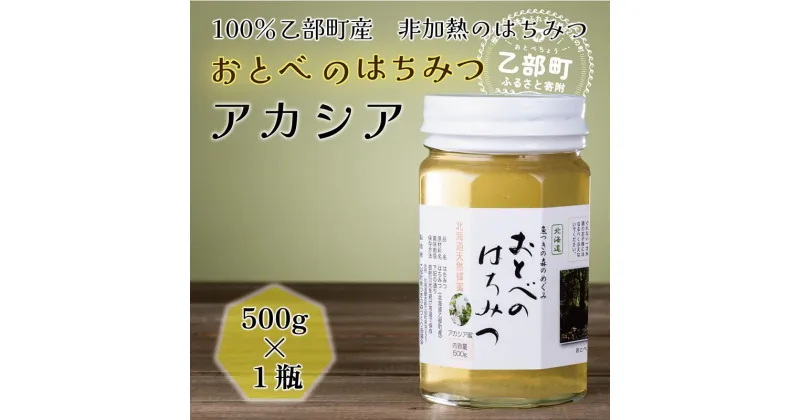 【ふるさと納税】 ＜おとべのはちみつ　アカシア500g×1本＞北海道乙部町産　魚つきの森からの恵み　おとべのはちみつ　アカシア　国産 北海道産 蜂蜜 天然 非加熱 国産蜂蜜 100％ はちみつ 常備食 美容 美肌 ビタミン ミネラル 豊富 健康