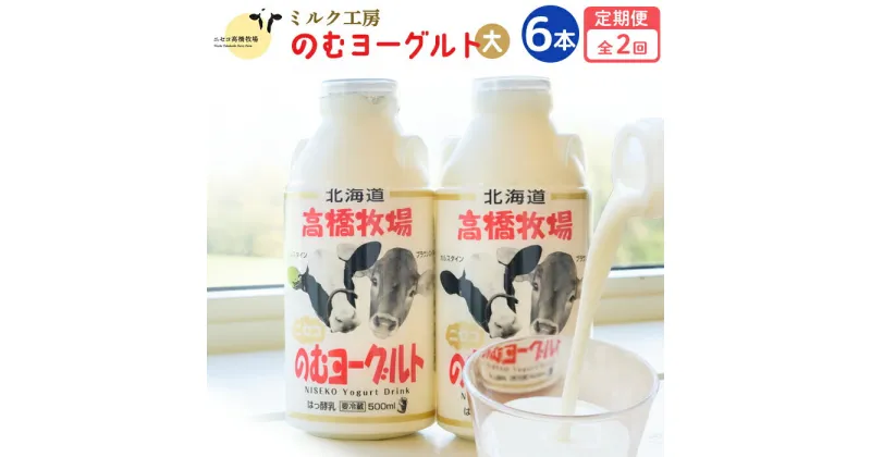 【ふるさと納税】【定期便：全2回】 のむヨーグルト 500ml 6本 ヨーグルト 飲むヨーグルト 濃厚 オンライン 申請 ふるさと納税 北海道 ニセコ町 乳製品 牛乳 健康 善玉菌 整腸 免疫力アップ 定期便 2ヶ月 月1回 朝食 おやつ ニセコ町 【03116】