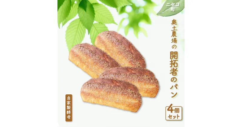 【ふるさと納税】開拓者のパン 4個 セット 自家製酵母 オンライン 申請 ふるさと納税 北海道 ニセコ パン ぱん 美味しいパン 面白い風味 朝食 朝ごはん トースト 道産小麦 冷凍パン 奥土農場 ニセコ町 【42006】