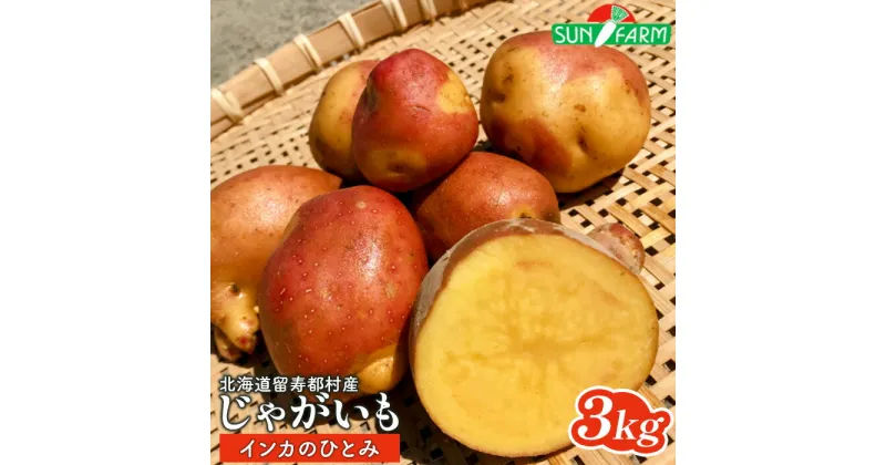 【ふるさと納税】じゃがいも インカのひとみ 3kg いも おいも 芋 イモ ジャガイモ ポテト インカ オンライン 申請 ふるさと納税 北海道 留寿都 野菜 根菜 産地直送 新鮮 採れたて 煮物 フライドポテト ポトフ 3キロ 留寿都村【24016】