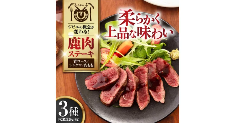 【ふるさと納税】鹿肉 ステーキ3種セット（背ロース120g×2枚・シンタマ120g×2枚・内もも120g×2枚）《喜茂別町》【EBIJIN】 ジビエ 鹿 モモ セット 詰め合わせ ステーキ 赤身 冷凍配送 北海道 [AJAO005] 44000 44000円