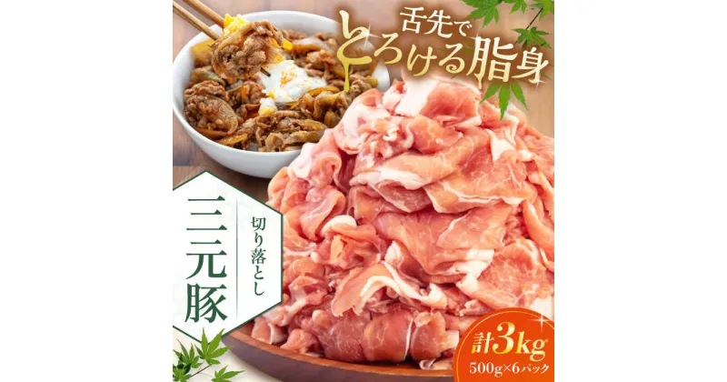 【ふるさと納税】三元豚 切り落とし 計3kg（500g×6パック） 《喜茂別町》【平田牧場】 肉 豚肉 生姜焼き 小分け 冷凍 冷凍配送 北海道 [AJAP007] 30000 30000円 3万円