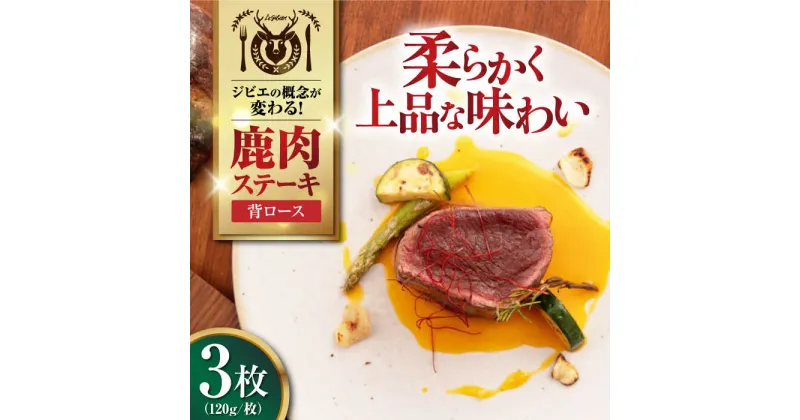 【ふるさと納税】鹿肉 背ロース 120g×3枚 《喜茂別町》【EBIJIN】 ジビエ 鹿 ロース ステーキ ステーキ用 赤身 冷凍 冷凍配送 北海道 [AJAO026] 15000 15000円