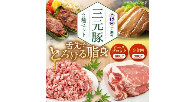 【ふるさと納税】【全12回定期便】 三元豚 ロースブロック600g・ひき肉300g 《喜茂別町》【平田牧場】 肉 豚肉 ブロック ステーキ ステーキ用 ロース ロースステーキ とんかつ ミンチ 豚ミンチ 角煮 北海道 北海道 [AJAP045] 144000 144000円