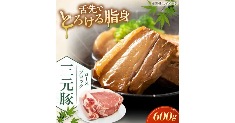 【ふるさと納税】三元豚 ロースブロック600g《喜茂別町》【平田牧場】 肉 豚肉 ロース ブロック ローストポーク 煮豚 酢豚 煮物 冷凍配送 北海道 [AJAP070]