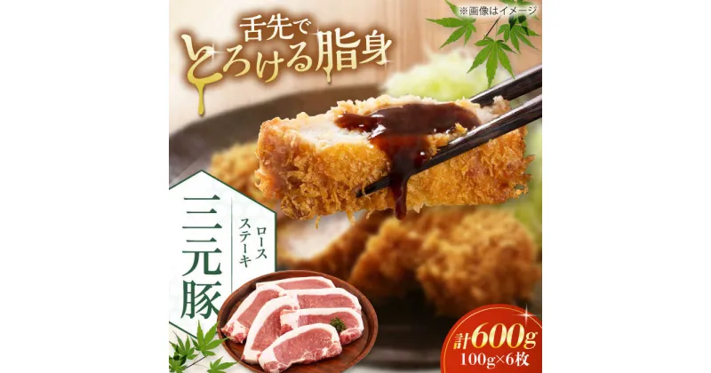 【ふるさと納税】三元豚 ロースステーキ 6枚（100g/枚） 藻塩ナシ 《喜茂別町》【平田牧場】肉 豚肉 ロース ステーキ ステーキ用 とんかつ トンテキ 生姜焼き 冷蔵配送 北海道 [AJAP068]