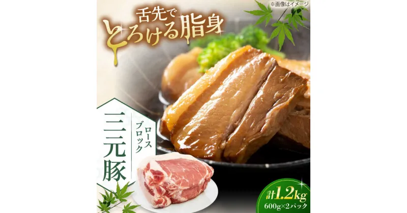 【ふるさと納税】三元豚 ロースブロック1.2kg（600g×2パック）《喜茂別町》【平田牧場】 肉 豚肉 ロース ブロック ローストポーク 煮豚 酢豚 煮物 冷凍配送 北海道 [AJAP071]