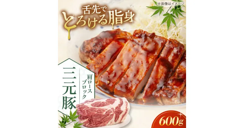 【ふるさと納税】三元豚 肩ロースブロック600g《喜茂別町》【平田牧場】 肉 豚肉 ロース ブロック ローストポーク 煮豚 酢豚 煮物 冷凍配送 北海道 [AJAP074]