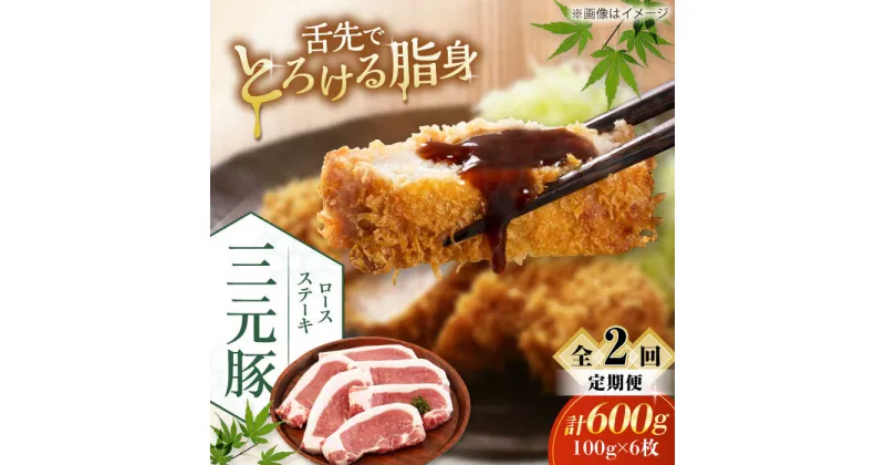 【ふるさと納税】【全2回定期便】三元豚 ロースステーキ 6枚（100g/枚） 藻塩ナシ 《喜茂別町》【平田牧場】肉 豚肉 ロース ステーキ ステーキ用 とんかつ トンテキ 生姜焼き 冷蔵配送 北海道 [AJAP086]