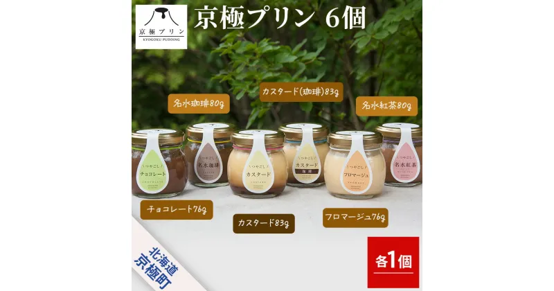 【ふるさと納税】つやごし名水プリン6個（カスタード・名水珈琲・名水紅茶・カスタード珈琲・チョコレート・フロマージュ）6種×各1【京極プリン】プリン なめらか 名水 セット　 スイーツ おやつ デザート