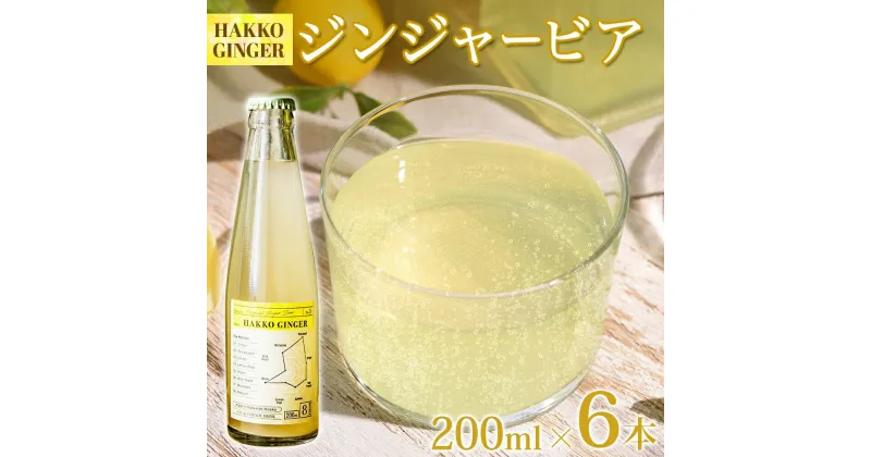 【ふるさと納税】 北海道 自家製 ジンジャービア 200ml×6本 HAKKO GINGER 発酵 ジンジャー ビール 生姜 レモン 辛口 ノンアルコール 炭酸 ヘルシー フレッシュ 国産 有機原材料 日本産 発酵飲料 飲料 ジュース ジンジャエール グルメ お取り寄せ ギフト 送料無料 倶知安町