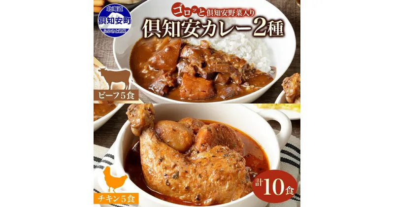 【ふるさと納税】 北海道 倶知安 チキンレッグ スープカレー ＆ ビーフカレー 食べ比べ 2種 計10食 中辛 カレー カレーライス レトルト おかず 簡単 便利 時短 湯煎 レンジ チキン 鶏肉 ビーフ 牛肉 野菜 じゃがいも スパイス グルメ お取り寄せ ギフト 送料無料 倶知安町