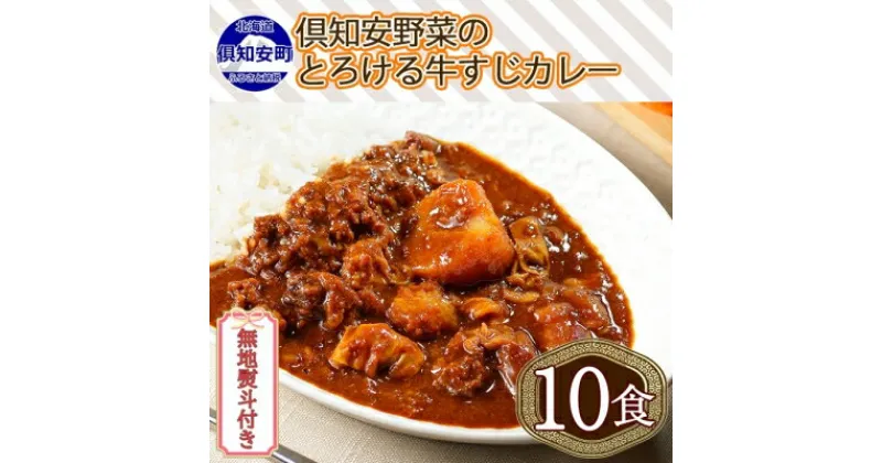 【ふるさと納税】無地熨斗 倶知安 牛すじカレー 中辛 計10個 北海道 レトルト食品 牛すじ 野菜 じゃがいも お取り寄せ グルメ スパイス おかず お肉 牛肉 加工食品 レトルト　倶知安町