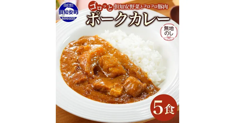 【ふるさと納税】無地熨斗 北海道 倶知安 ポークカレー 200g × 5食 中辛 カレー カレーライス レトルトカレー レトルト食品 惣菜 簡単 便利 時短 湯煎 レンジ 豚肉 ポーク 野菜 じゃがいも スパイス 人気 グルメ お取り寄せ ギフト 熨斗 のし 名入れ不可 送料無料 倶知安町