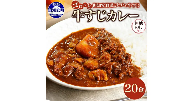 【ふるさと納税】無地熨斗 北海道 倶知安 牛すじカレー 200g × 20食 中辛 カレー カレーライス レトルトカレー レトルト食品 惣菜 簡単 便利 時短 湯煎 レンジ 牛肉 牛すじ 野菜 じゃがいも スパイス 人気 グルメ お取り寄せ ギフト 熨斗 のし 名入れ不可 送料無料 倶知安町