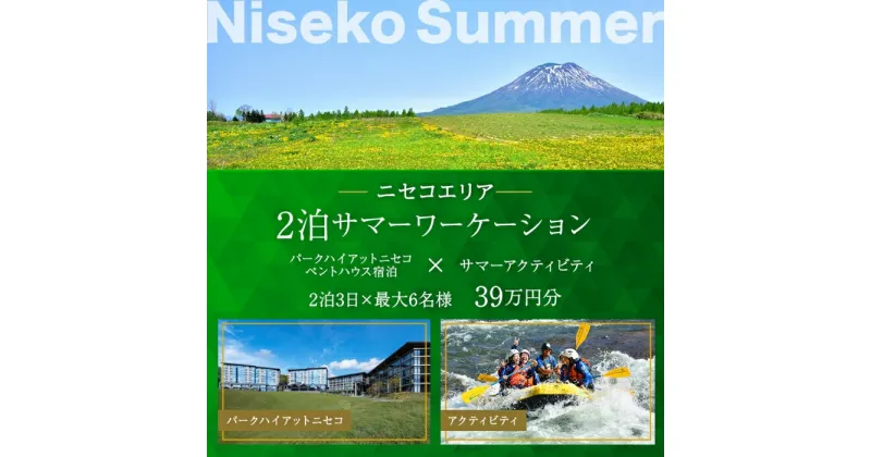 【ふるさと納税】【北海道ツアー】サマーワーケーション パークハイアットニセコ ペントハウス宿泊×ガイド付きアクティビティ（390,000円分）【2泊3日×最大6名】【5月1日-9月30日】宿泊券 旅行チケット　倶知安町