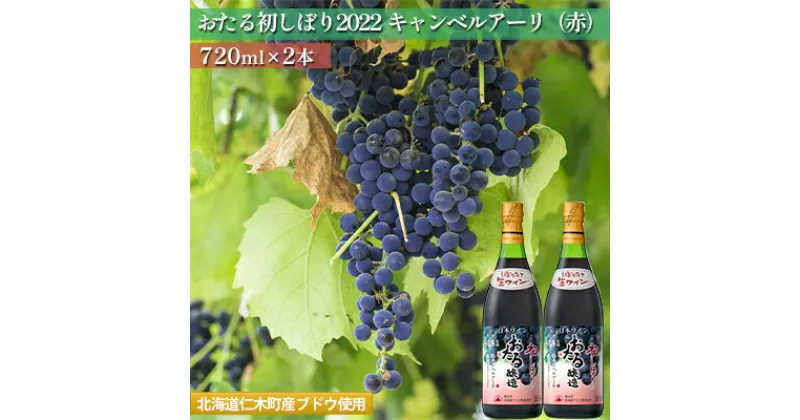 【ふるさと納税】おたる初しぼり2022　キャンベルアーリ（赤）720ml×2本　赤ワイン・お酒・北海道産・やや甘口