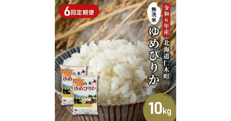 【ふるさと納税】6ヵ月連続お届け　銀山米研究会の無洗米＜ゆめぴりか＞10kg【機内食に採用】　定期便・ ライス 白米 精米 ブランド米 おにぎり お弁当 北海道産 産地直送 ご飯 時短 朝ごはん 夜ごはん 昼ごはん