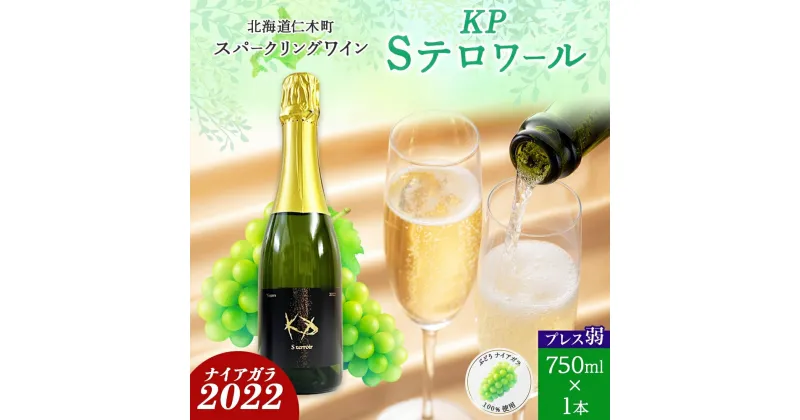 【ふるさと納税】北海道産 スパークリング ワイン 750ml 1本 KPワイン Sテロワール ぶどう ナイアガラ 葡萄 ブドウ 白ワイン 辛口 酒 お酒 贈答 贈り物 お祝い ギフト 記念日 送料無料　仁木町　お届け：2024年3月中旬より順次出荷