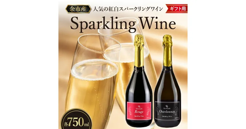 【ふるさと納税】贈り物にもぴったり 紅白 スパークリング ワイン セット 各750ml 北海道 余市町産 オチガビワイナリー スパークリング・ワイン すっきり 辛口 酸味 ぶどう アルコール 人気 ギフト 贈答用 お取り寄せ 送料無料