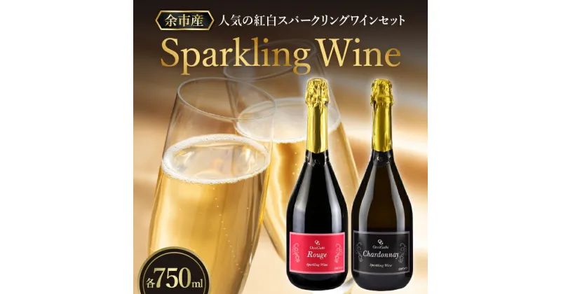 【ふるさと納税】特別なおもてなしに スパークリング ワイン 紅白セット 750ml ×各1本 オチガビワイナリー 北海道 余市町産 飲み比べ ぶどう アルコール お酒 濃厚 フレッシュ 飲みやすい ギフト お祝い パーティー お取り寄せ 送料無料