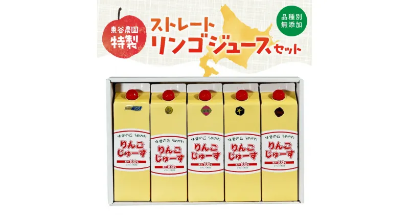 【ふるさと納税】東谷農園特製 品種別無添加 ストレート リンゴ ジュース セット 1000ml ふじ つがる ハックナイン ぐんま名月 北斗 フルーツ王国 ビタミンC みずみずしさ フルーツ 果実 北海道 余市 送料無料