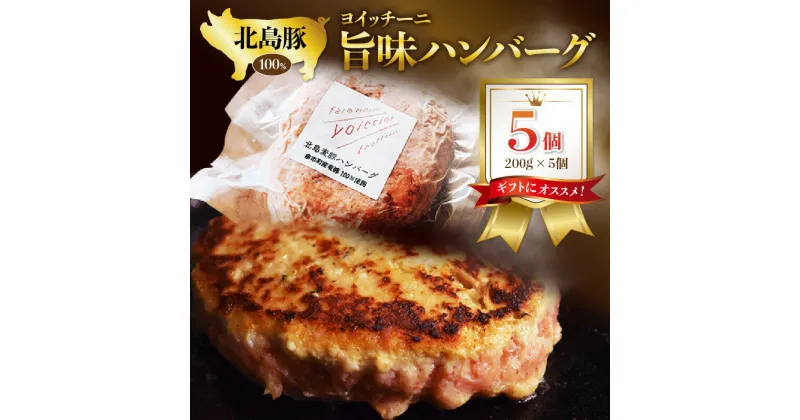 【ふるさと納税】ギフトに！北島豚100％使用！ヨイッチーニ旨味ハンバーグ200g×5個〈ヨイッチーニ〉 お取り寄せ 送料無料