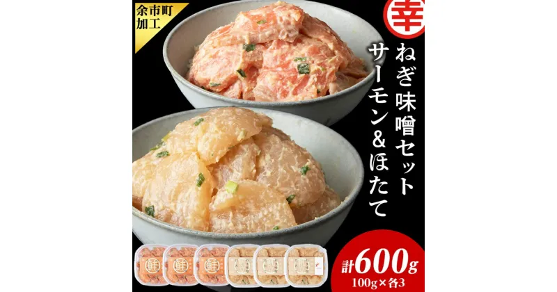 【ふるさと納税】ねぎ味噌サーモン＆ほたて 各100g×3 北海道 余市町