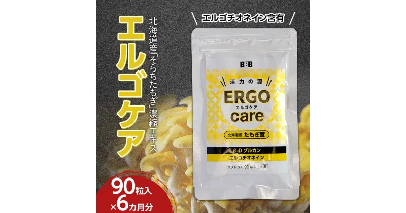 【ふるさと納税】 エルゴケア 90粒入×6袋(6カ月分) エルゴチオネイン βグルカン含有 タモギダケ タモギ茸 たもぎ茸 NP1-472