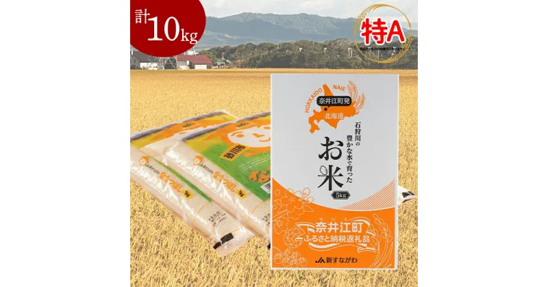 【ふるさと納税】北海道産 JA新すながわ ななつぼし 10kg 石狩川の豊かな水で育った 単一原料米 米 お米 白米 精米 こめ おこめ ごはん ご飯 送料無料 5kg×2袋 北海道 奈井江町