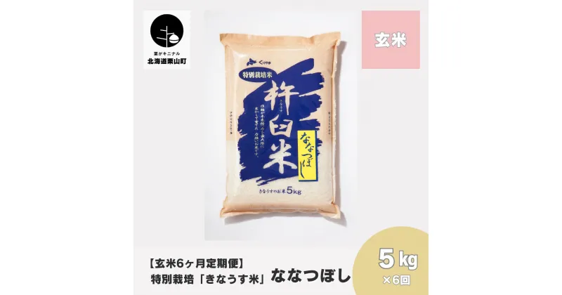 【ふるさと納税】【玄米6ヶ月定期便】特別栽培「きなうす米」ななつぼし5kg×6回