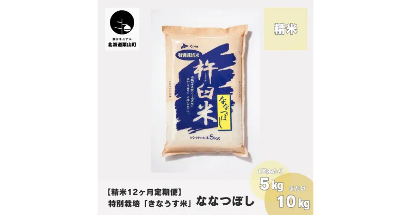 【ふるさと納税】【精米12ヶ月定期便】特別栽培「きなうす米」ななつぼし《5kg×12回・10kg×12回》