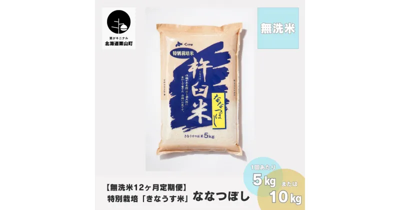 【ふるさと納税】【無洗米12ヶ月定期便】特別栽培「きなうす米」ななつぼし《5kg×12回・10kg×12回》