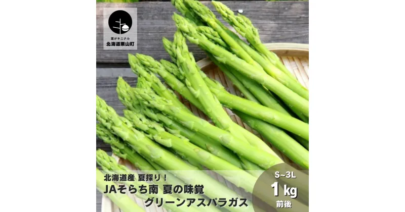 【ふるさと納税】【先行予約】北海道産 夏採り！JAそらち南 夏の味覚「グリーンアスパラガス」S〜3L 1kg前後